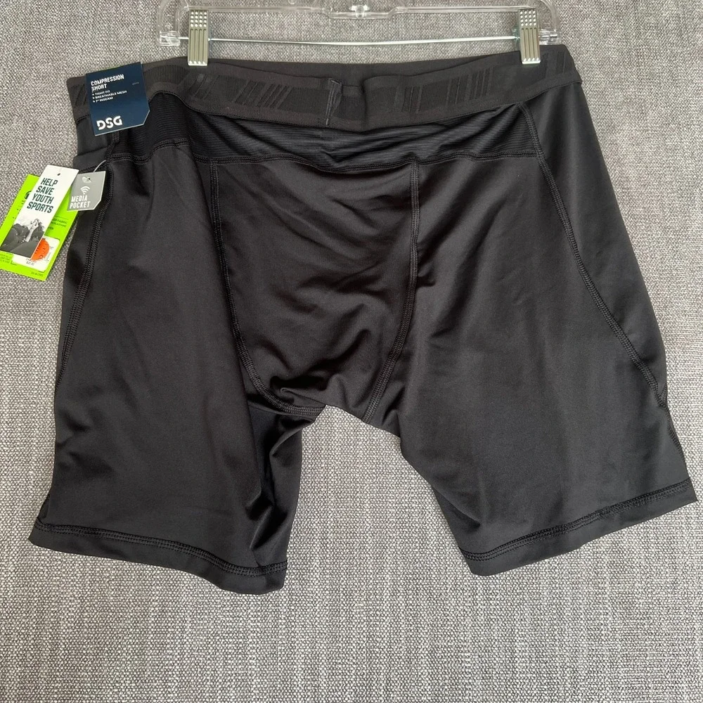 DSG Compression Shorts Mens 2XL Black Performance Stretch Tight Fit Base Layer